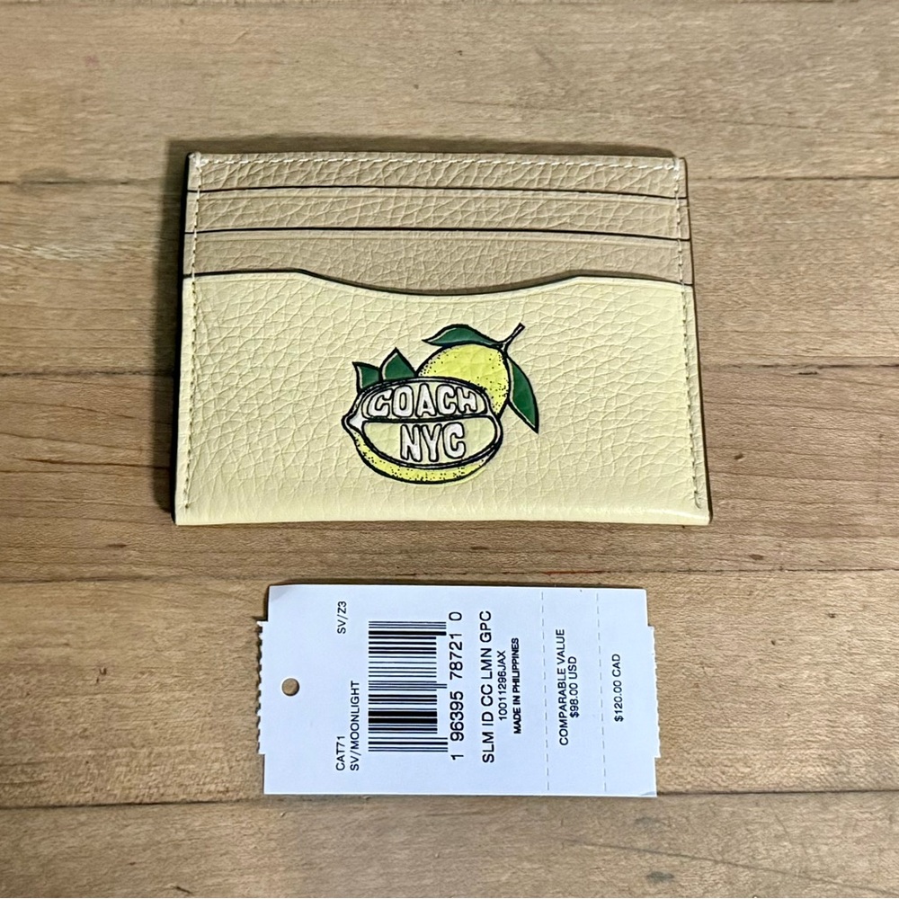 Coach Yellow and Cream Card Holder - Picture 6 of 7